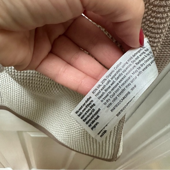 Eileen Fisher Beige Tan Open-Front Cardigan Sweater cropped XS waffle - Picture 4 of 6